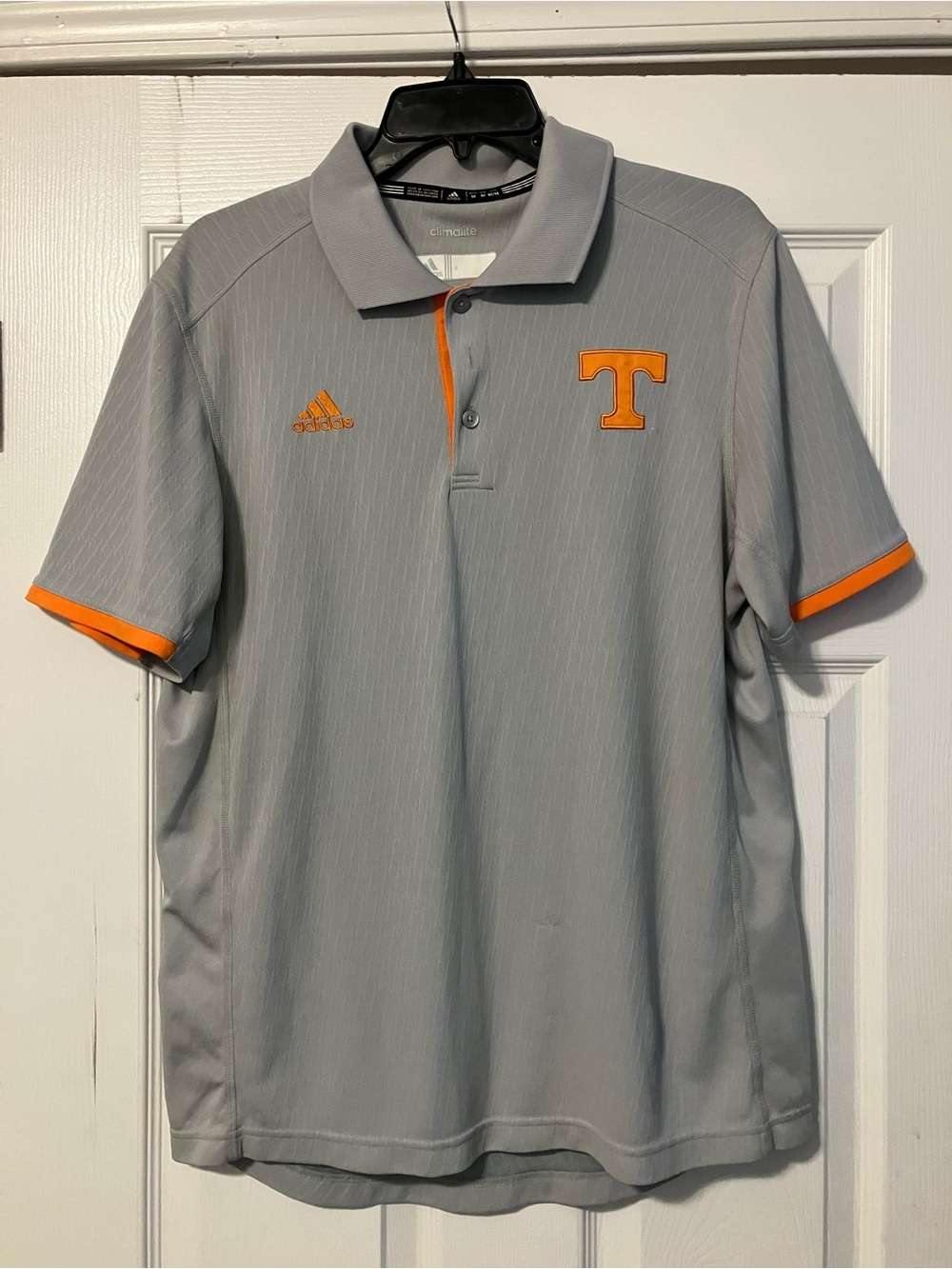Tennessee Volunteers NCAA Adidas Athletic Gray Polo Shirt Mens Size Medium